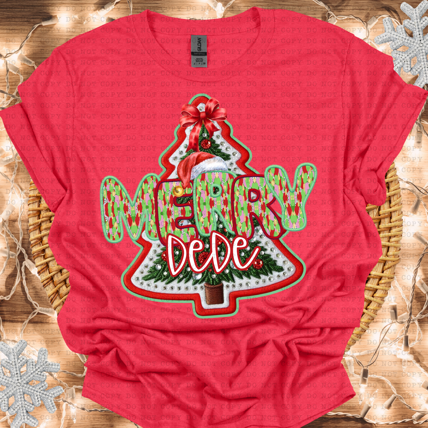 Merry Christmas Tree * Drop Down Names | DTF TRANSFER |