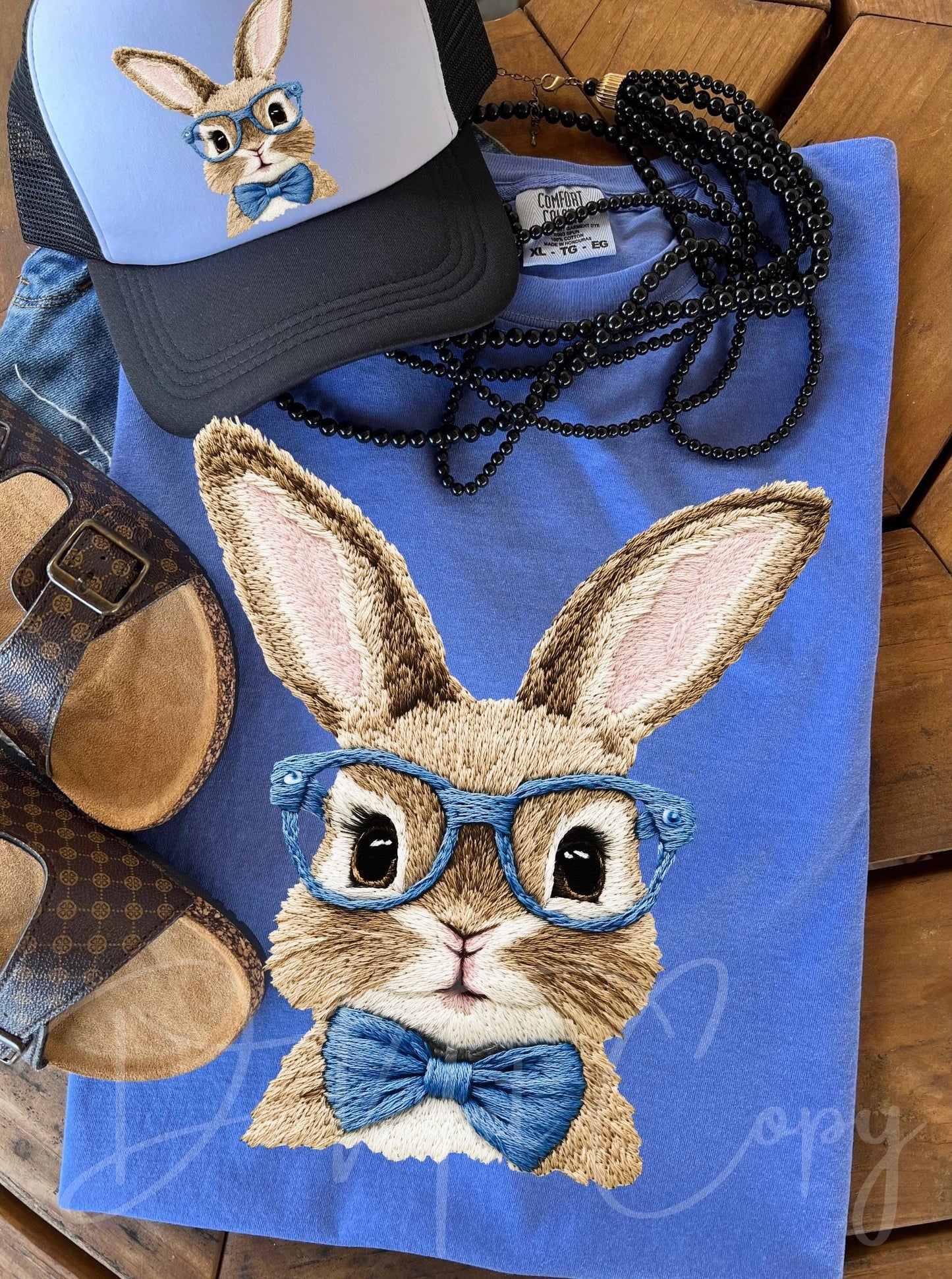 Faux Bunny Blue -DTF TRANSFER