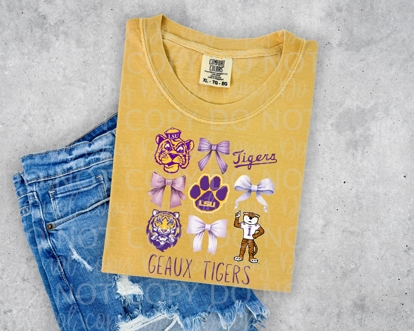 Geaux Tigers Purple Bows -DTF TRANSFER