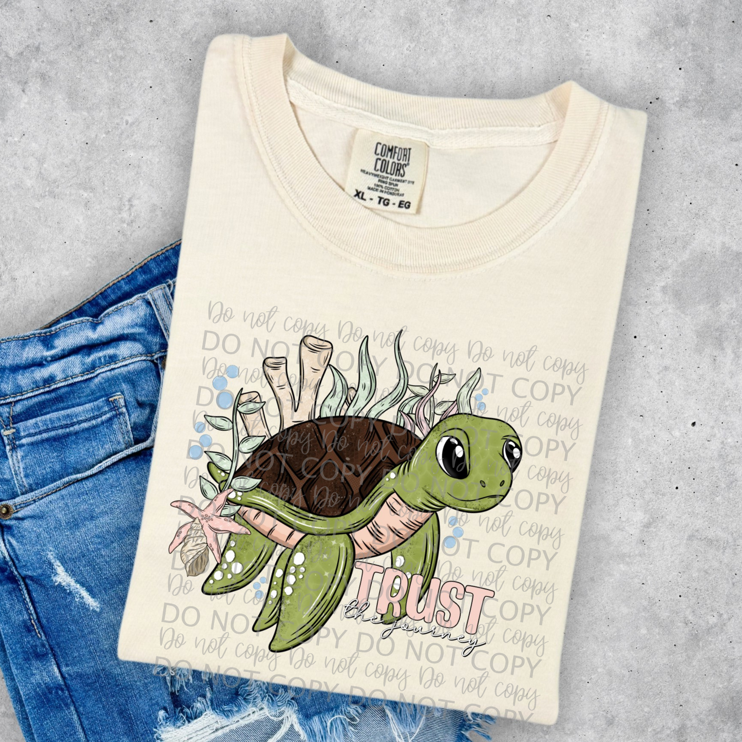 Trust the Journey Green Turtle -DTF TRANSFER