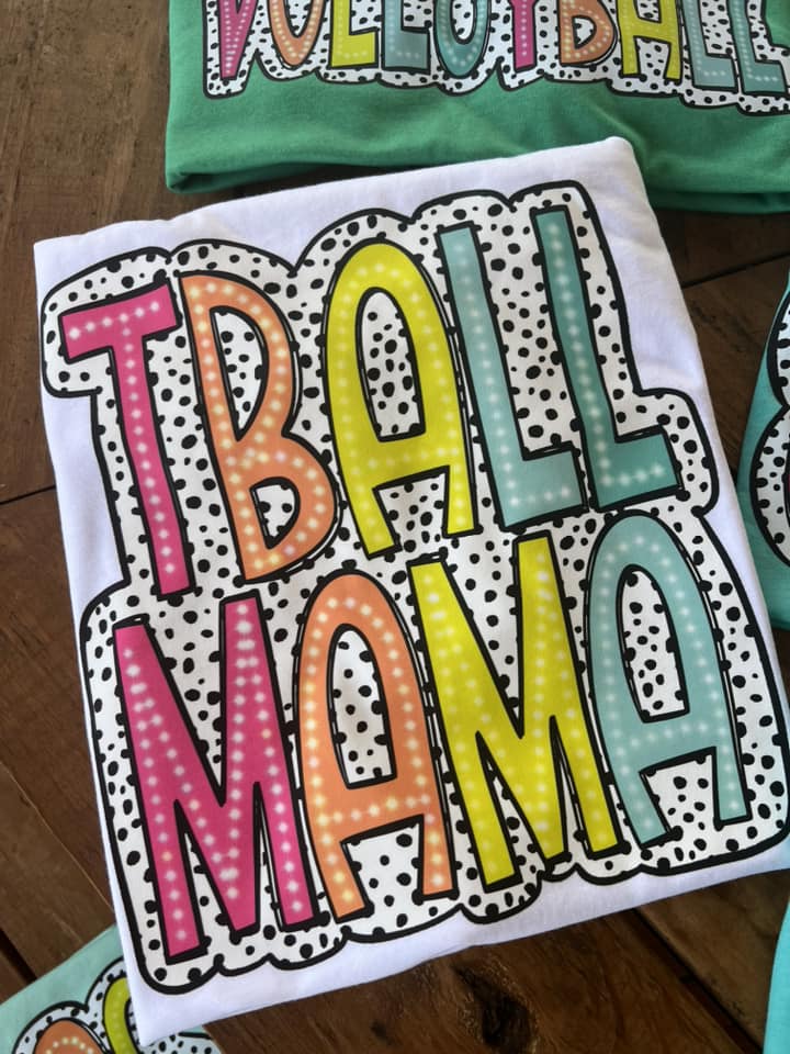 TBALL MAMA NEON DOTTED COMPLETED TEE - Wholesale