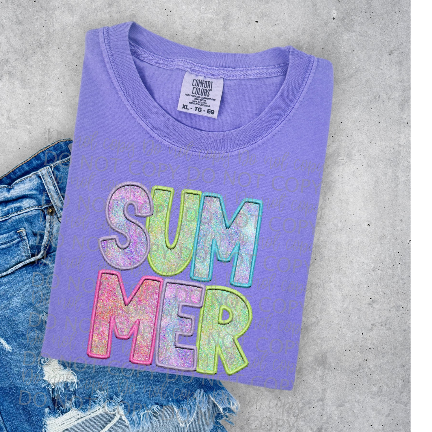 Summer pastel glitter -DTF TRANSFER