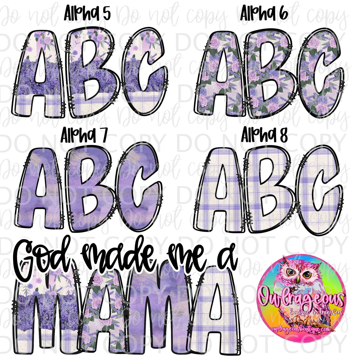 Lovely Lavender Alpha Group (includes 4 separate sets of Alphas)