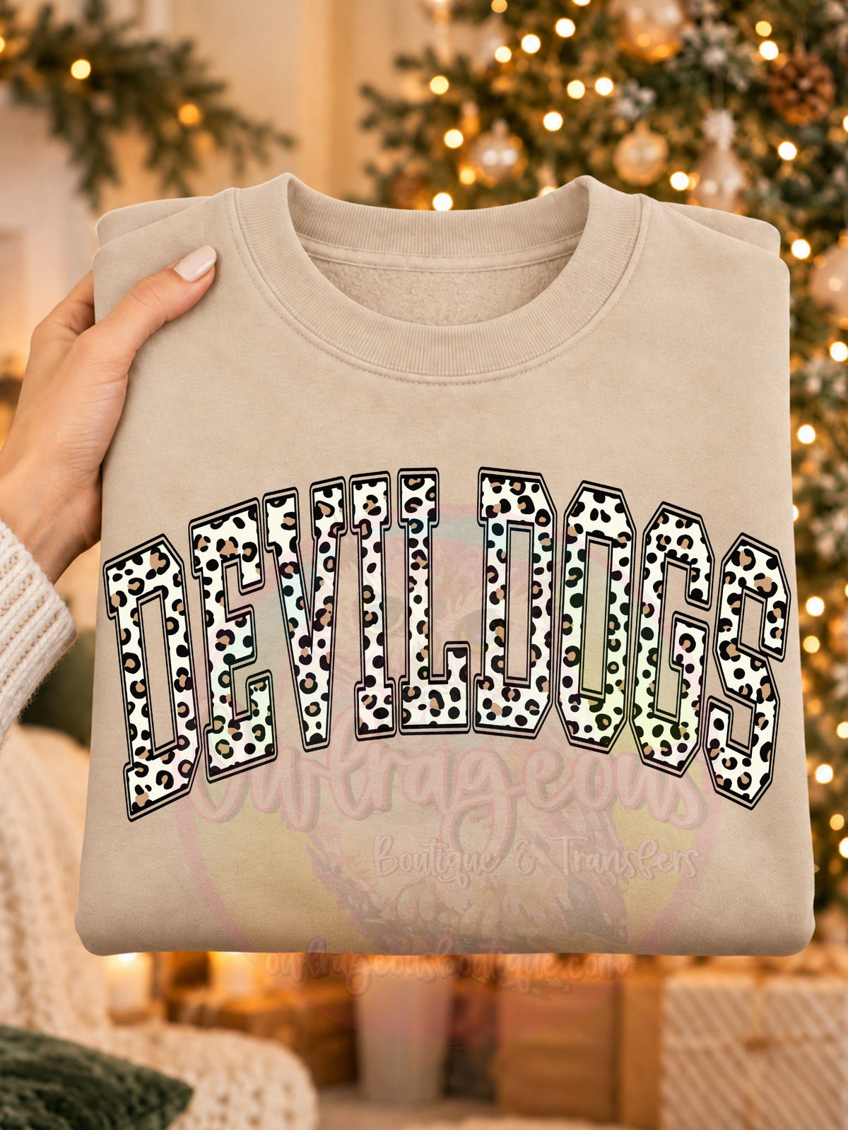 Devildogs Leopard Print Crewneck Sweatshirt