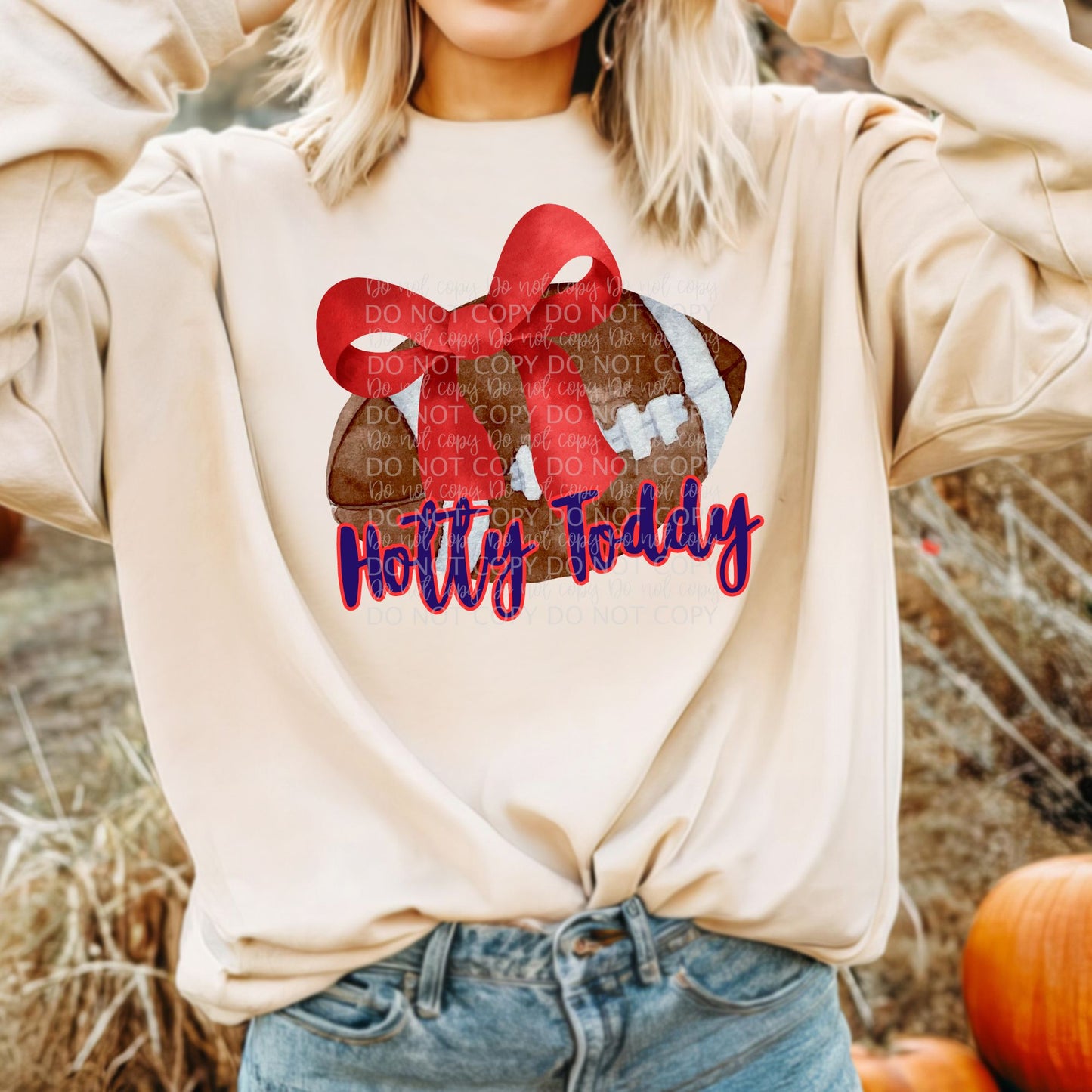 Hotty Totty - Football Bow - DTF TRANSFER