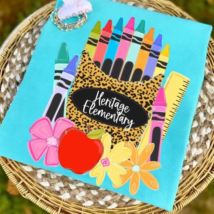 SCHOOL | CRAYON BOX CUSTOM | DTF TRANSFER