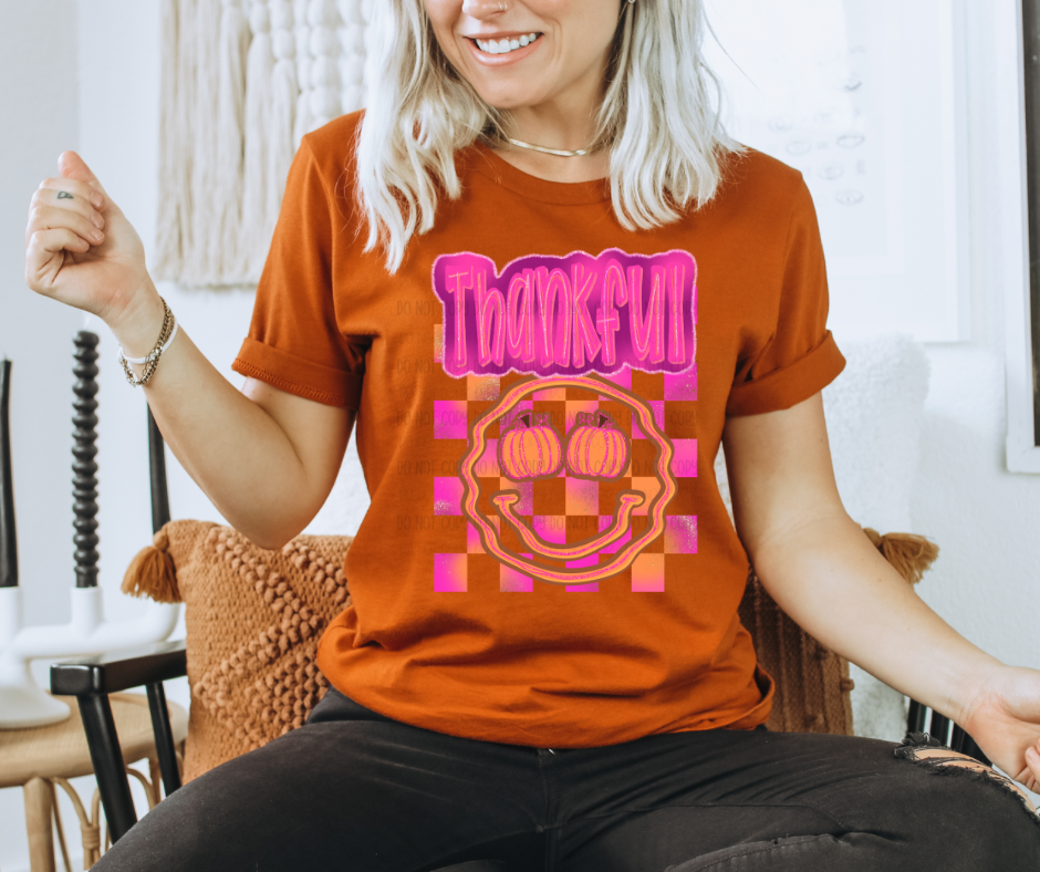Thankful • Retro Checkered | DTF TRANSFER |