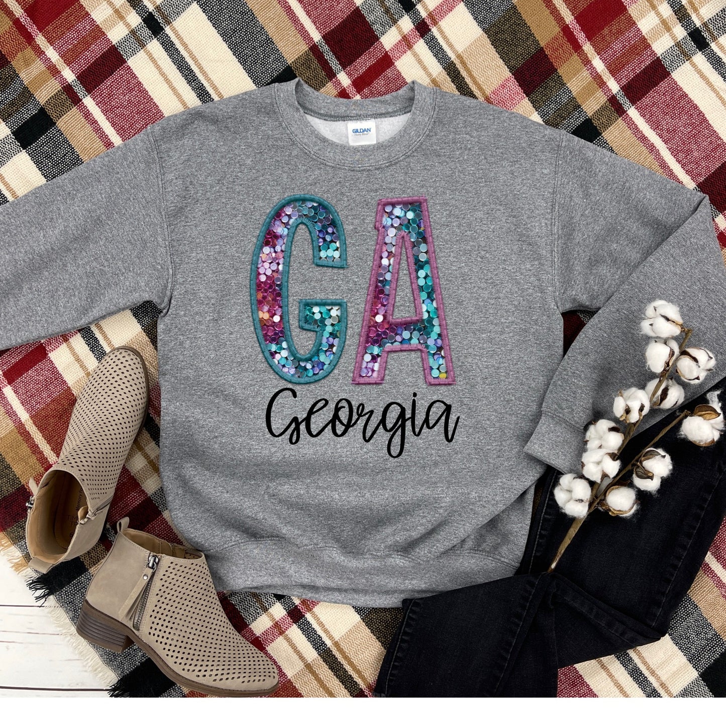 Georgia mermaid Faux Embroidery DTF Transfer