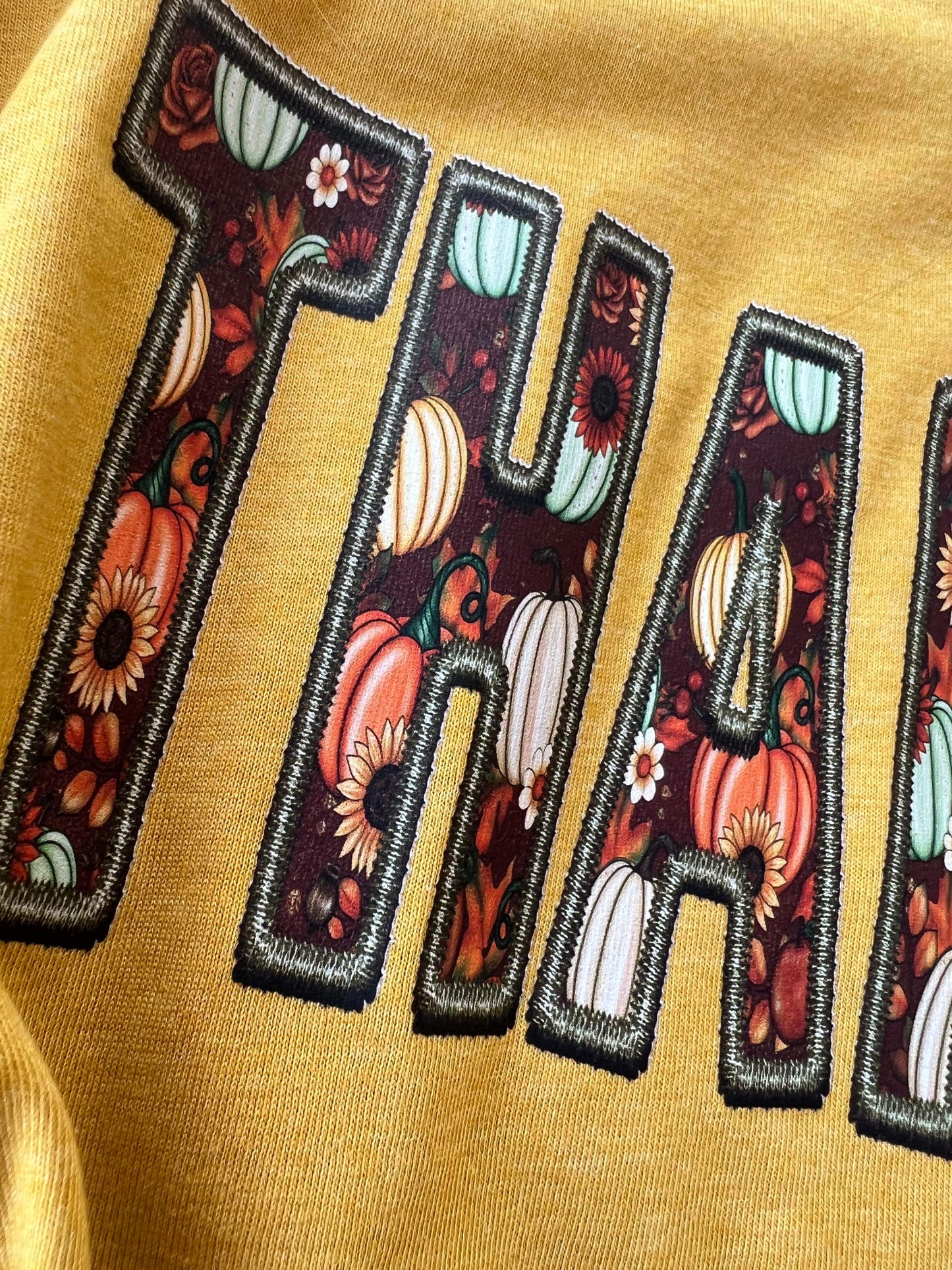 Thankful Faux Embroidery DTF Transfer