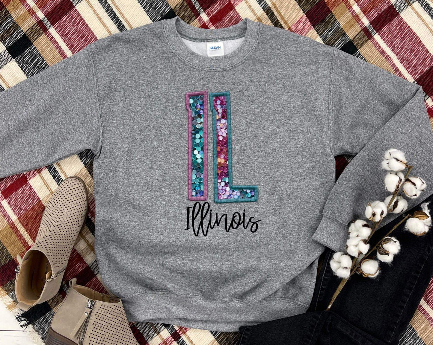 IL Mermaid Faux Embroidery DTF Transfer
