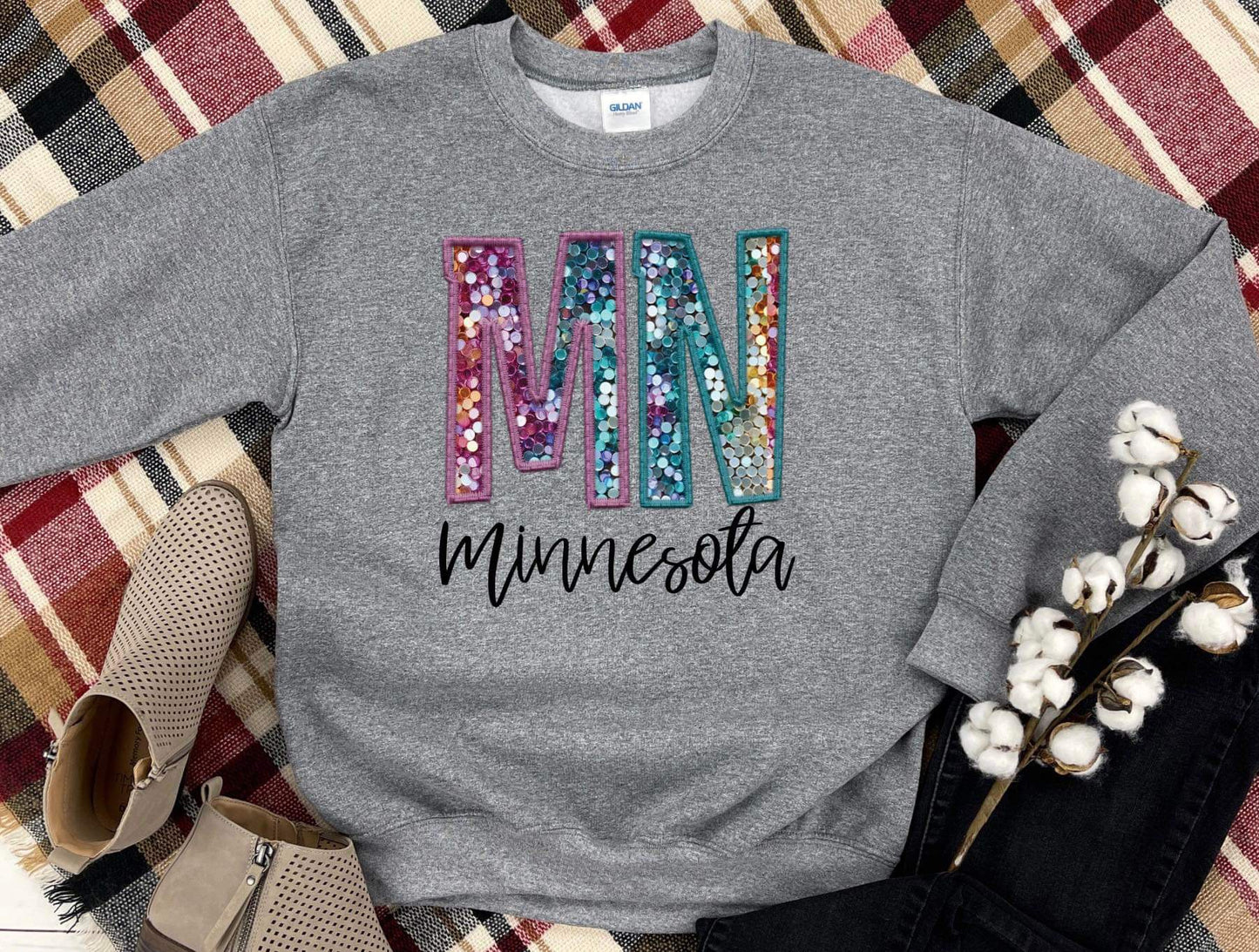 MN Mermaid Faux Embroidery DTF Transfer