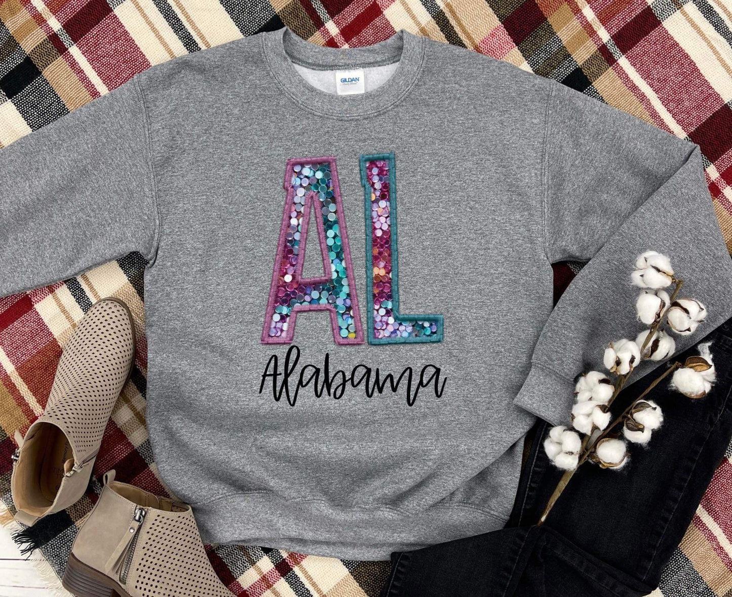 AL Mermaid Faux Embroidery DTF Transfer