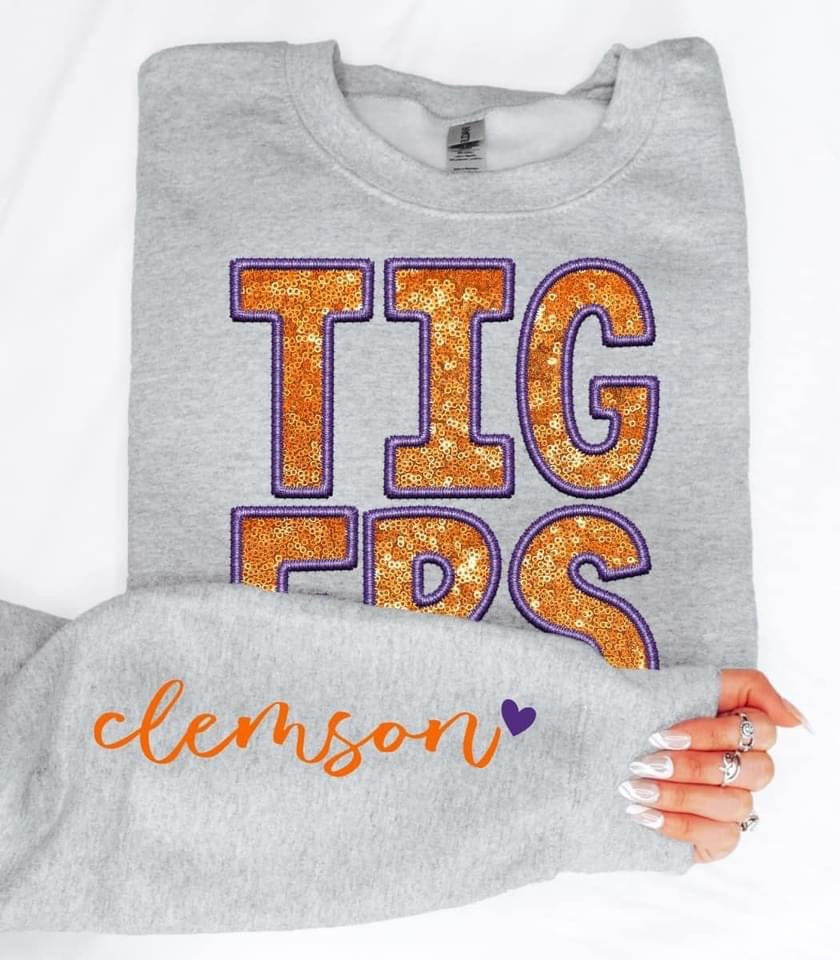Clemson Sequin DTF Transfer