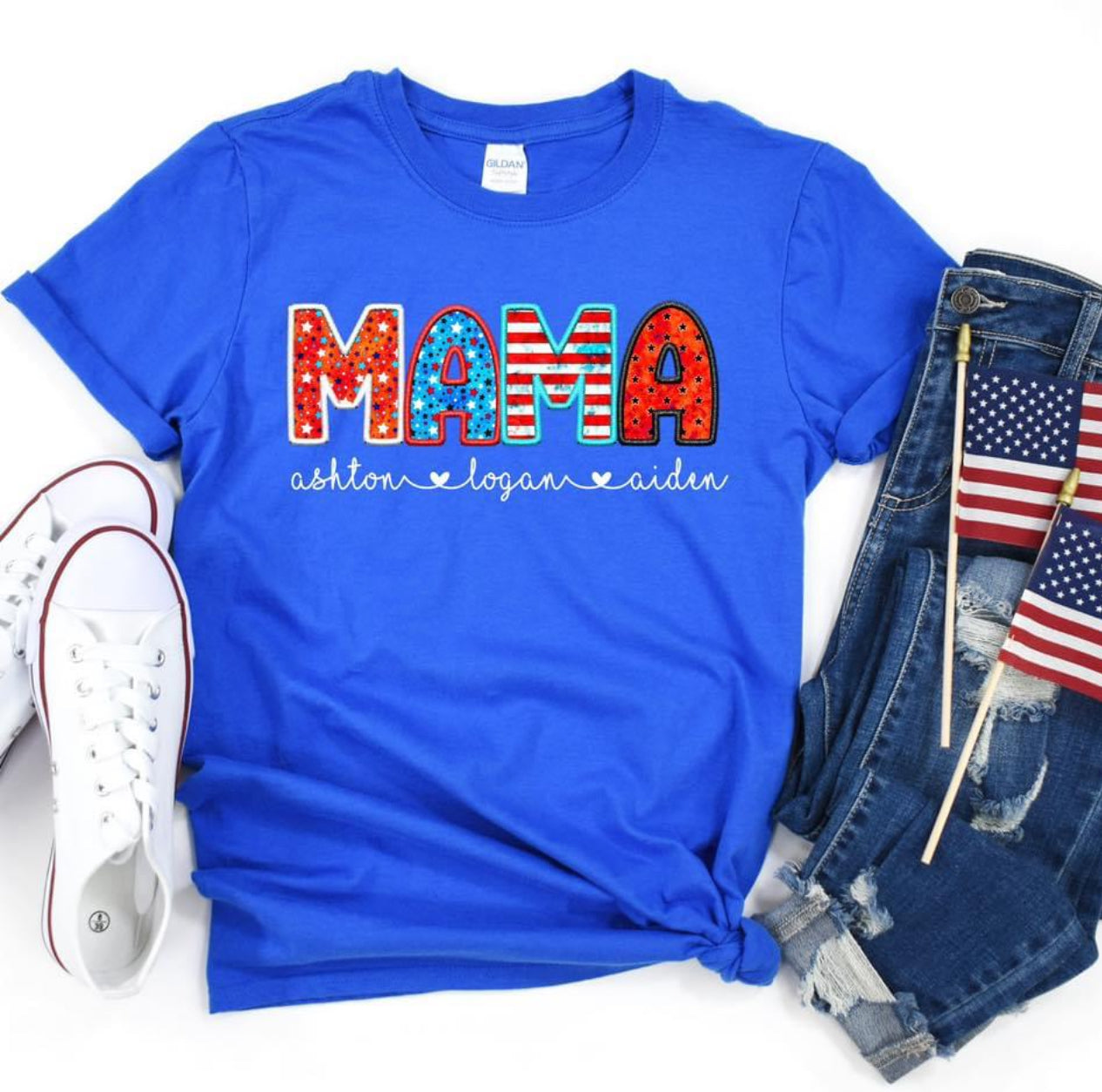MAMA RED WHITE BLUE -DTF TRANSFER