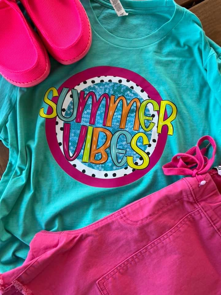 SUMMER VIBES NEON CIRCLE PNG DIGITAL DOWNLOAD