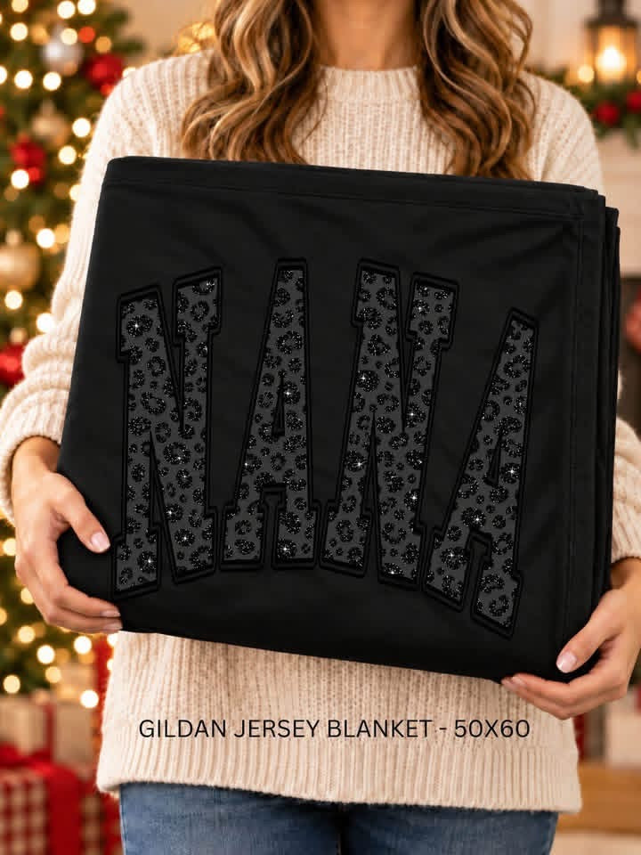 Nana Black Leopard Gildan Blanket | 50 x 60