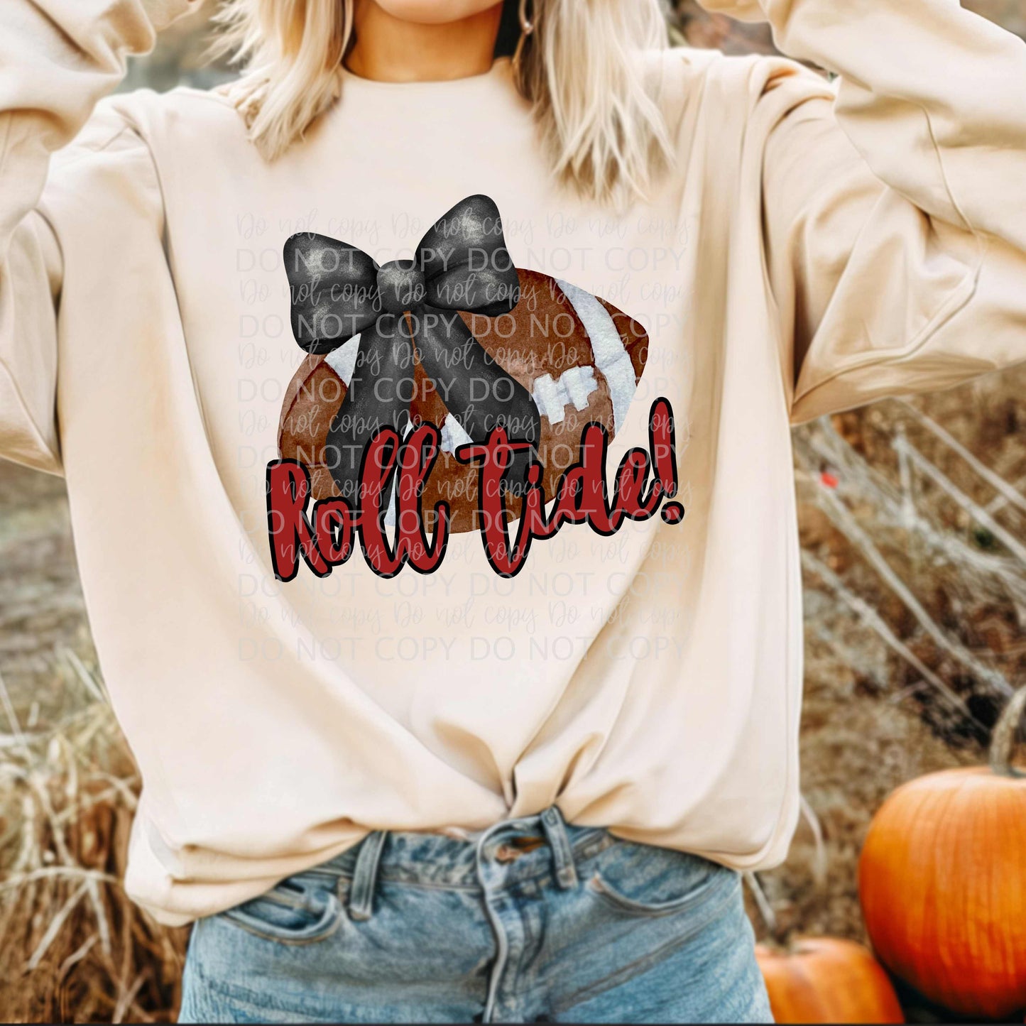 Roll Tide - Football Bow - DTF TRANSFER