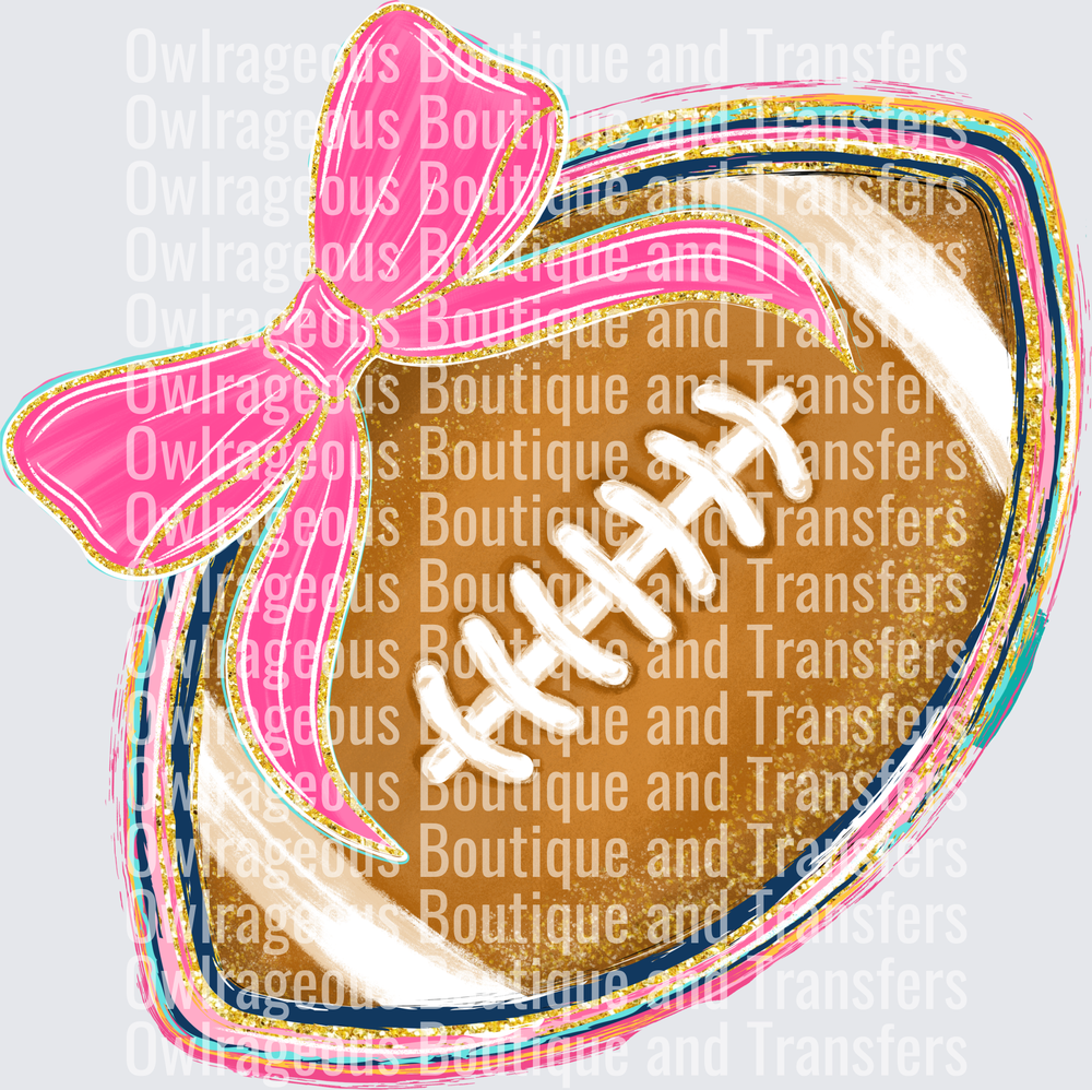 Football with pink bow