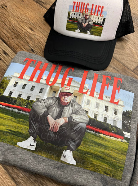 Trump THUG LIFE red hat print only - dtf print