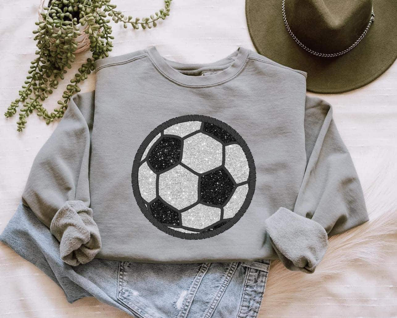 Soccer  faux glittery dtf transfer
