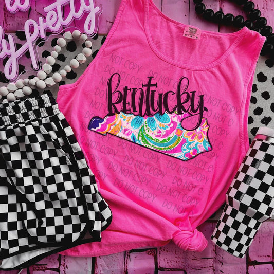 Lily Floral pattern State DTF Transfer
