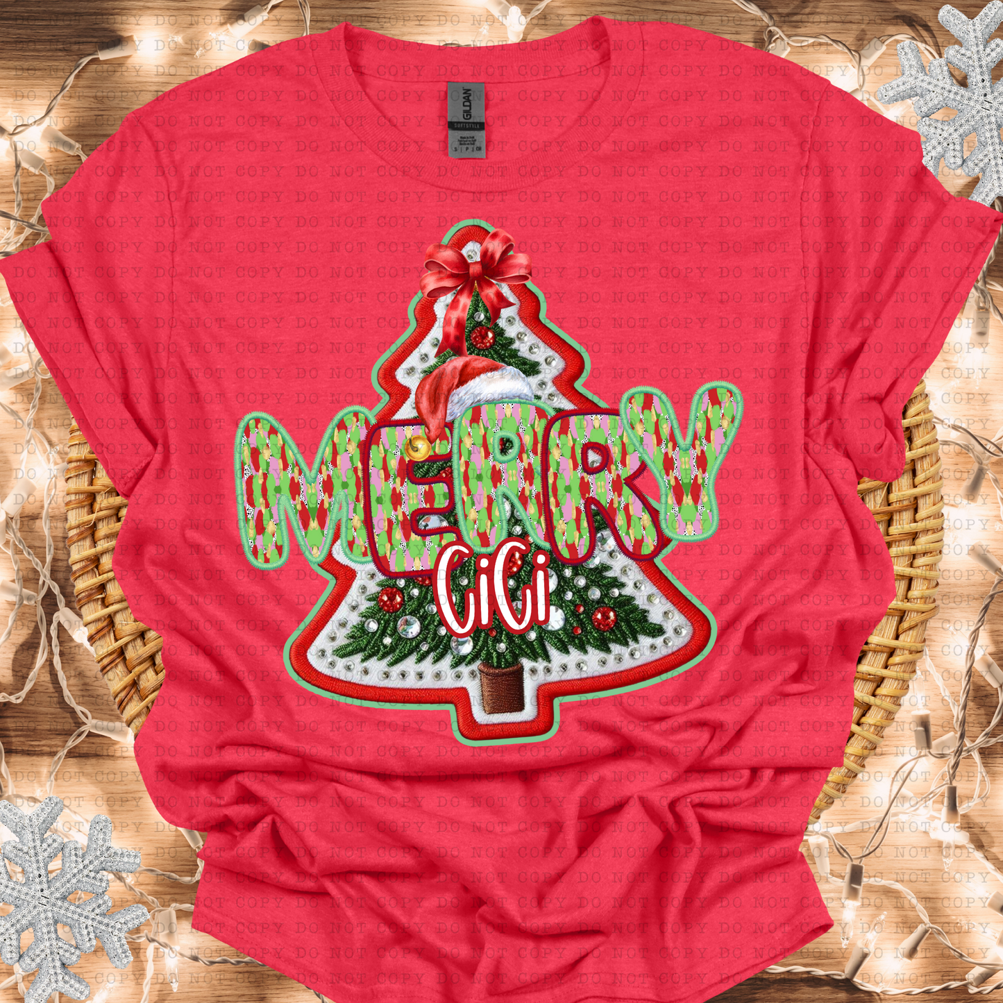 Merry Christmas Tree * Drop Down Names   | DTF TRANSFER |