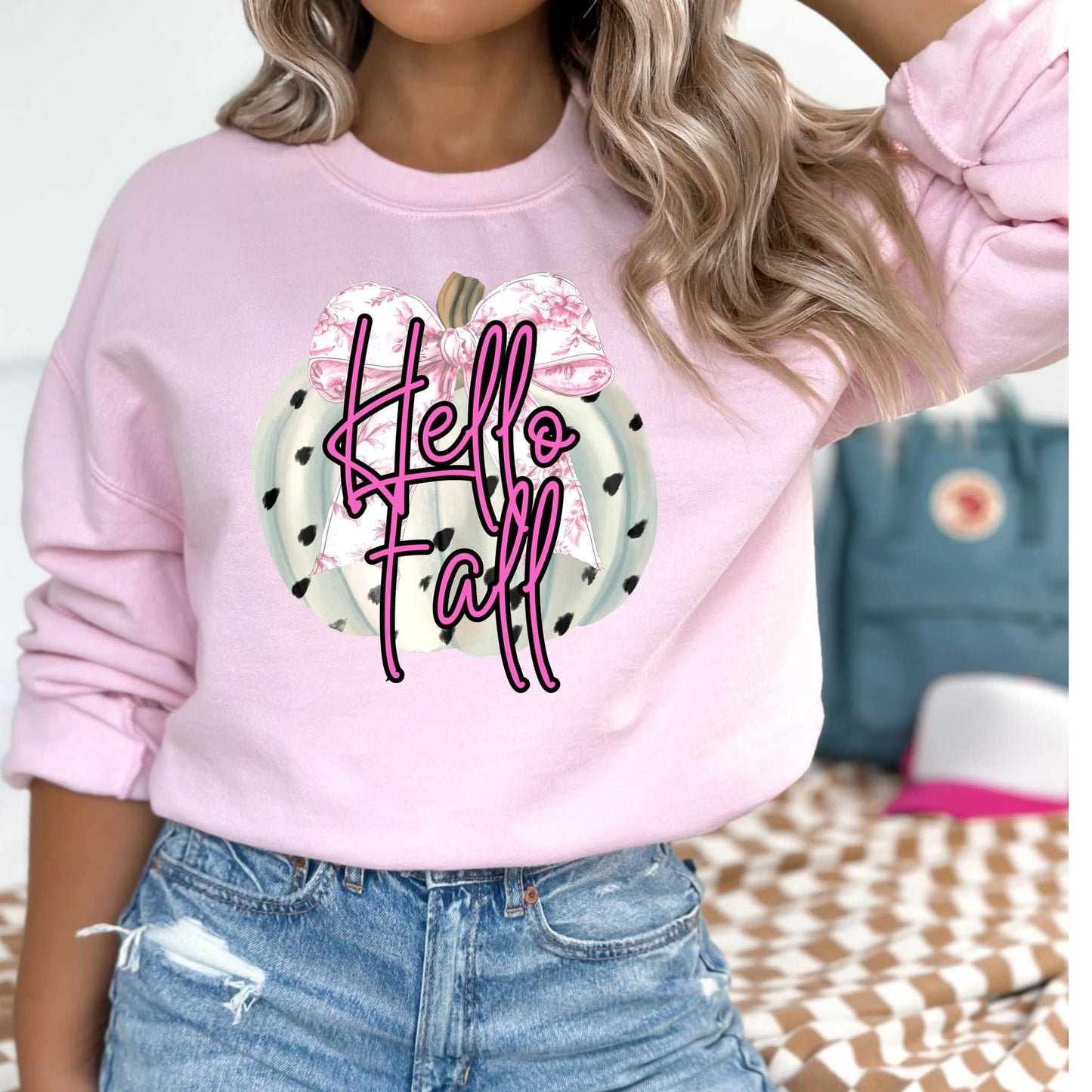 Hello Fall Spotted Pumpkin - dtf transfer