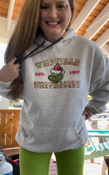 Whoville University Sequin DTF Transfer