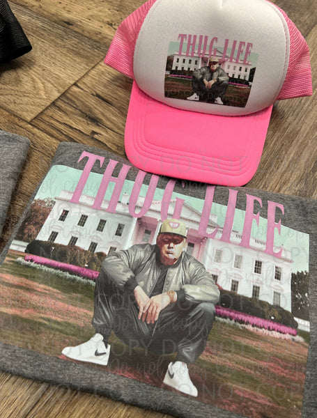 Trump THUG LIFE pink hat print only- dtf print