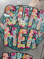 Summer Faux glitter floral -Exclusive -DTF TRANSFER (Copy)