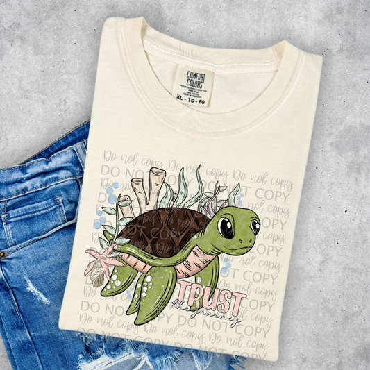 Trust the Journey Green Turtle -DTF TRANSFER