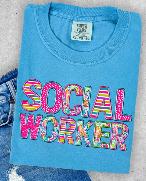 Social Worker Bright colors -DTF TRANSFER