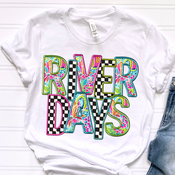 RIVER DAYS CHECKERED  -DTF TRANSFER