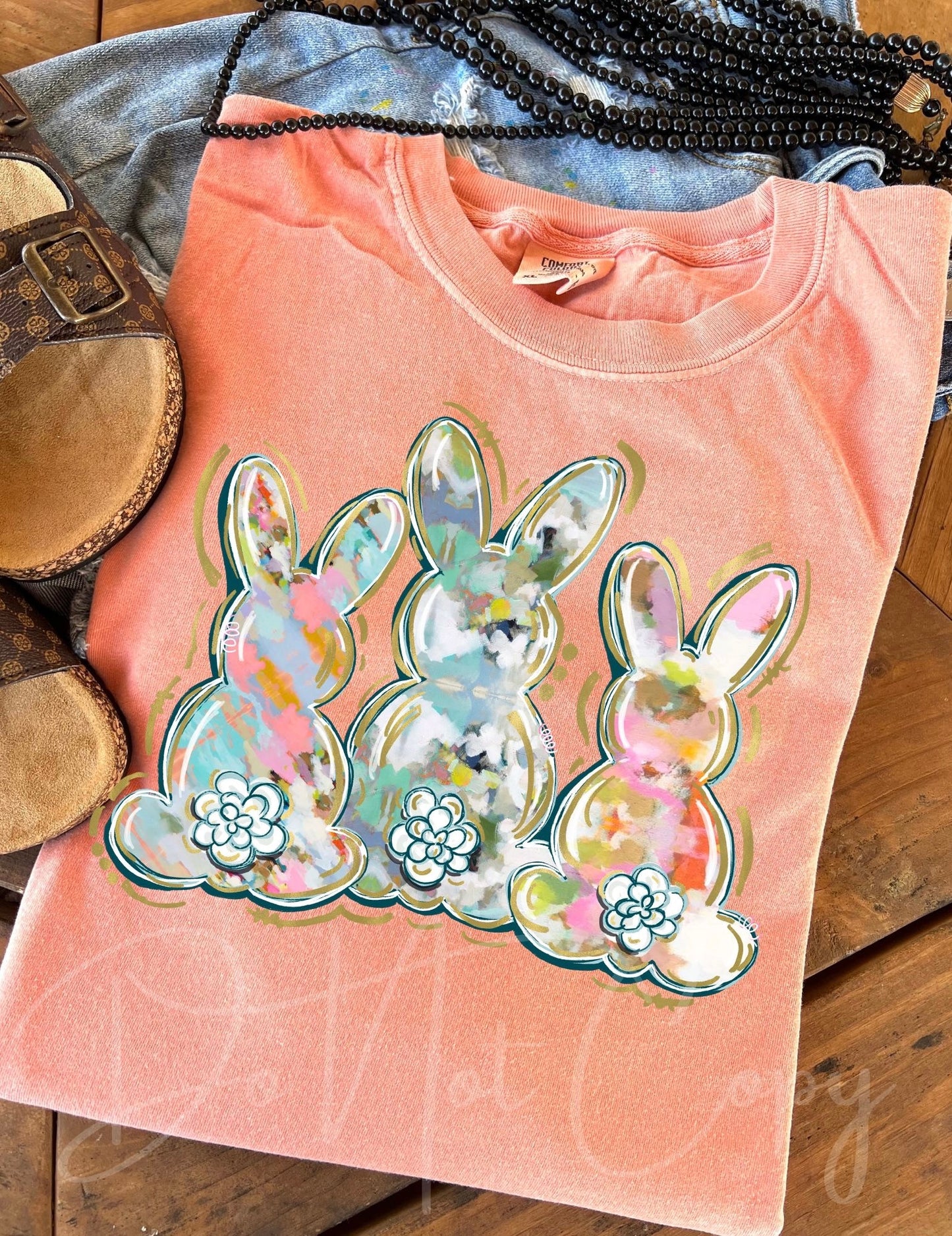 Watercolor Bunny Trio    -DTF TRANSFER