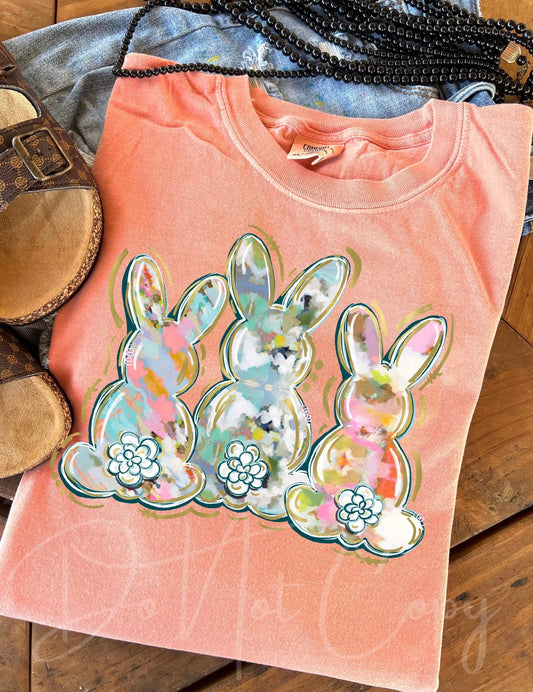 Watercolor Bunny Trio    -DTF TRANSFER