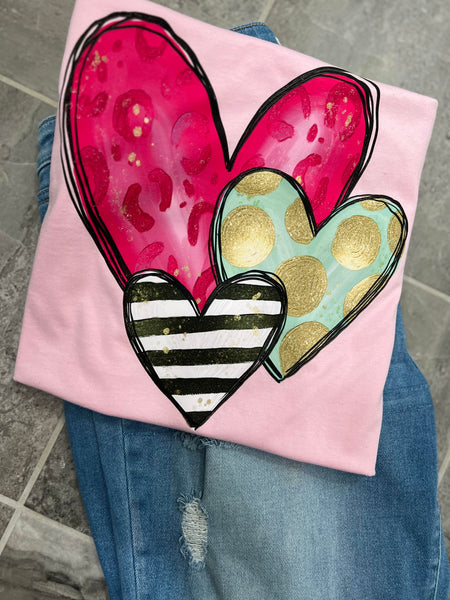Hearts DTF Transfer
