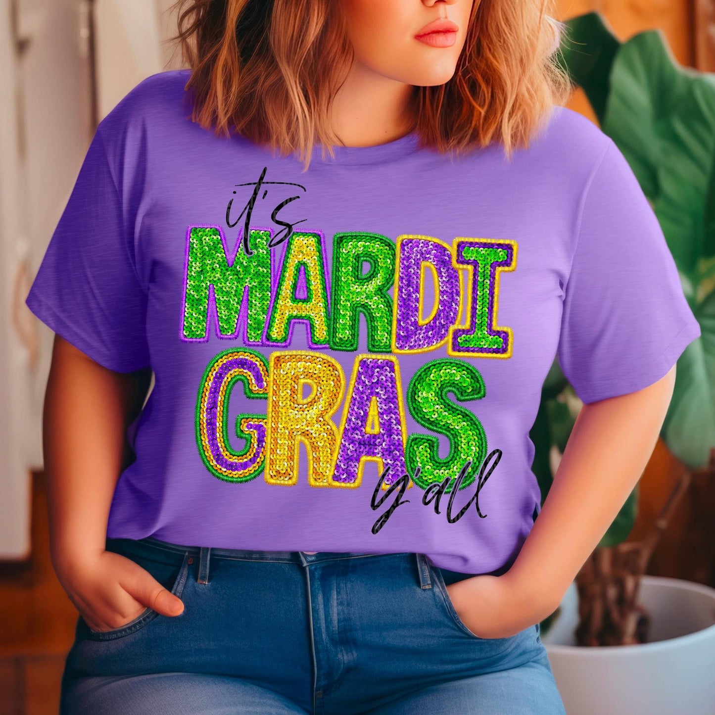 It's Mardi Gras Yall  -  DTF Transfer