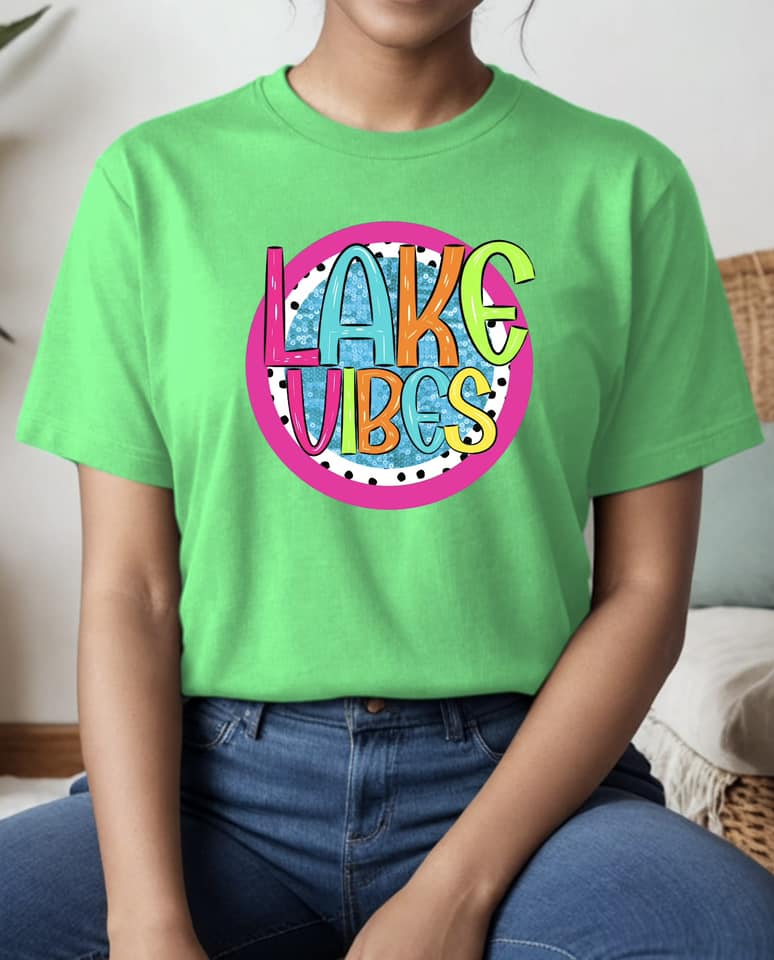 LAKE VIBES NEON CIRCLE PNG DIGITAL DOWNLOAD