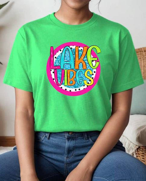 LAKE VIBES NEON CIRCLE PNG DIGITAL DOWNLOAD