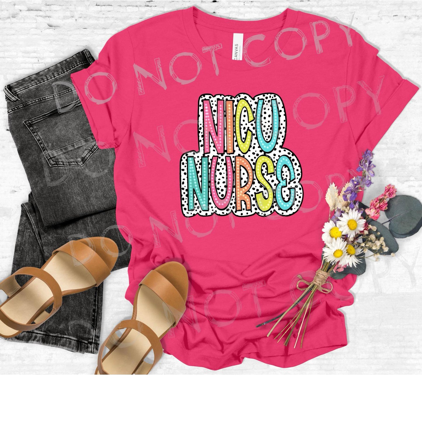 NICU NURSE NEON DOTTED-DTF TRANSFER