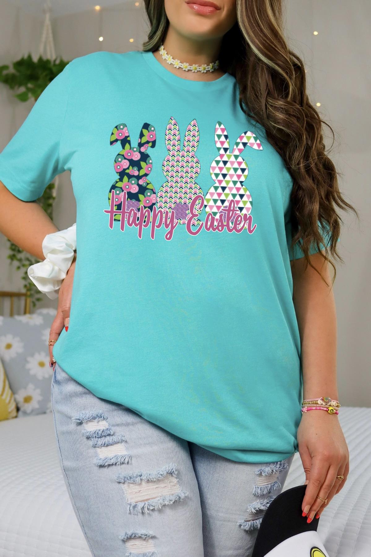HAPPY EASTER BUNNY TRIO -DTF TRANSFER