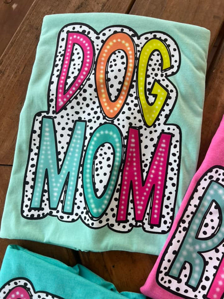 DOG MOM NEON DOTTED COMPLETED TEE - Wholesale