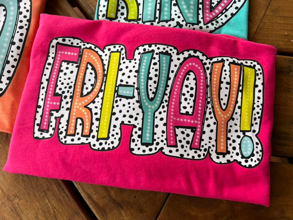 FRIYAY NEON DOTTED COMPLETED TEE - Wholesale