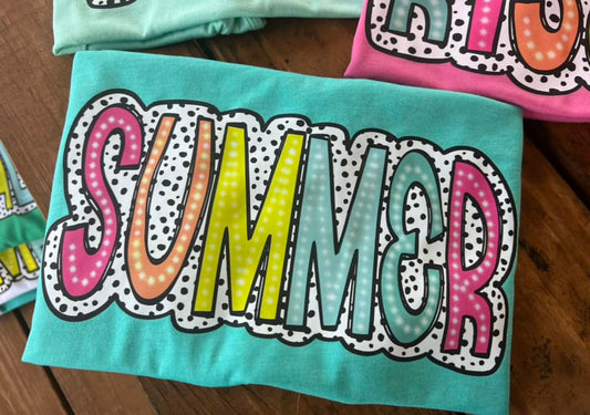 SUMMER NEON DOTTED COMPLETED TEE - Wholesale
