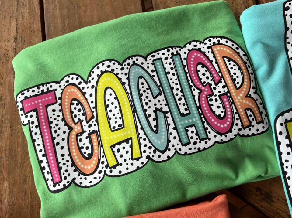 TEACHER NEON DOTTED-DTF TRANSFER