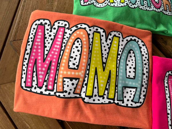 MAMA NEON DOTTED COMPLETED TEE - Wholesale