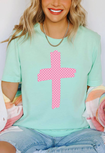 PINK CROSS COMPLETED TEE - Wholesale