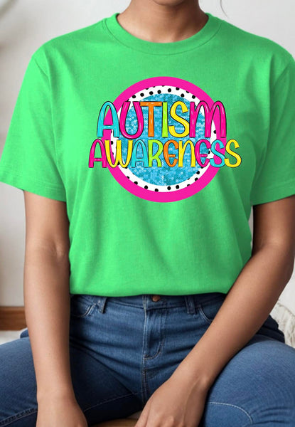 AUTISM AWARENESS NEON CIRCLE -DTF TRANSFER