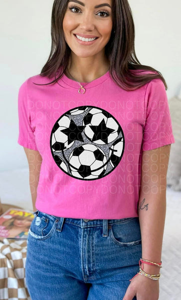 SOCCER HAPPY FACE COMPLETED TEE - Wholesale