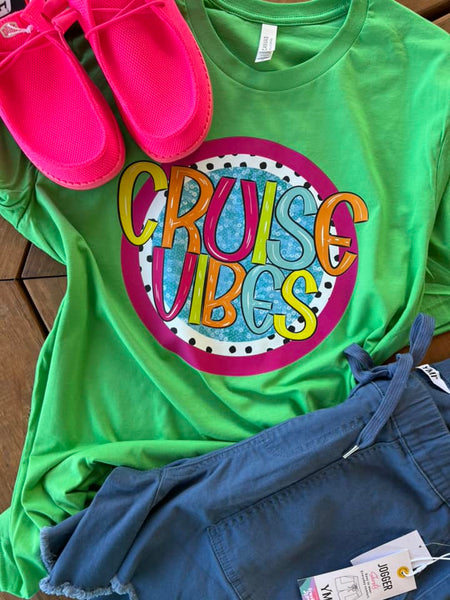 CRUISE VIBES NEON DOTTED COMPLETED TEE - Wholesale
